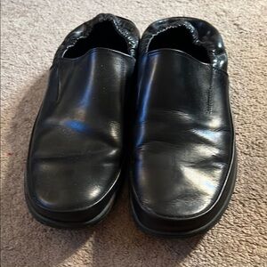 Bruno Magli Black Leather Loafers Slip-Ons
